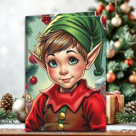 Whimsische Elf | Gepersonaliseerde Kerstmis Kaart