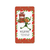 Whimsische Elf Jongen Kerst Persoonlijk Adres Etiket (Voorkant)