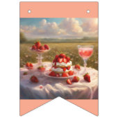 Whimsische fantasie Aardbeien shortcake verjaardag Vlaggetjes (Tweede vlag)
