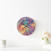 Whimsische Fantasie Abstracte Fractale Wervelstroo Ronde Klok (Huis)
