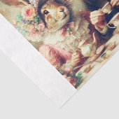 Whimsische Fantasie Mad Hatter Konijn Thee Decoupa Tissuepapier (Detail)