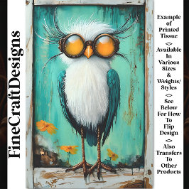 Whimsische Fantasie Steampunk Plezierige Vogel BS4 Tissuepapier