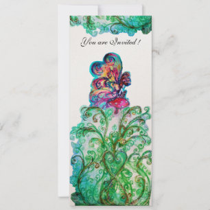 WHIMSISCHE FLOERSHEN EN KLEINE ELF paars, rood, bl Kaart