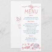 Whimsische funky decor handgeschreven trouwmenu menu (Voorkant / Achterkant)
