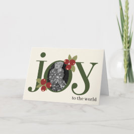 Whimsische gepersonaliseerde KERST Bloemige Kerst Kaart