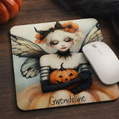 Whimsische Goth Fairy & Pompoen Custom Halloween Muismat