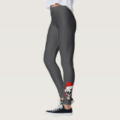 Whimsische Gotische Kerstman Schedel Kerst Legging (Links)