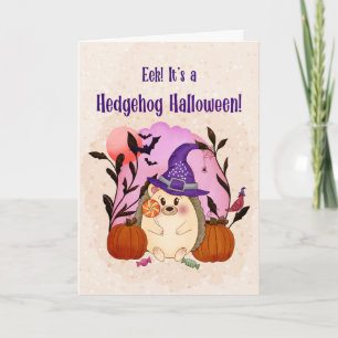 Whimsische Halloween Egel Halloween Kaart