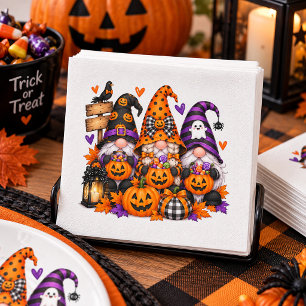 Whimsische Halloween-kabouters Griezelige Jack-O-L Servet
