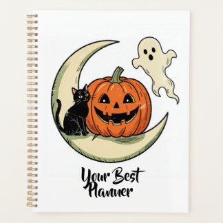 Whimsische Halloween Pompoen & Maan Planner