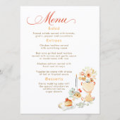 Whimsische handgetekende aardse herfst bruiloftsme menu (Voorkant)