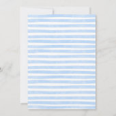 Whimsische handgetekende blauwe strik jongens baby kaart (Achterkant)