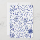 Whimsische handgetekende Doodle 50ste strand verja Kaart (Achterkant)