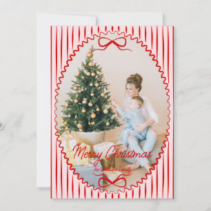 Whimsische handgetekende handgeschreven kerstfoto feestdagenkaart