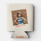 Whimsische handgetekende illustraties 40e verjaard blikjeskoeler (Achterkant)