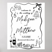 Whimsische handgetekende illustraties Doodle bruil