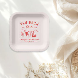 Whimsische handgetekende kust-bachelorette papieren bordje