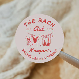 Whimsische handgetekende kust bachelorette ronde sticker
