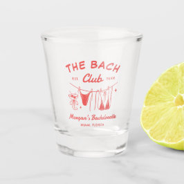 Whimsische handgetekende kust bachelorette shot glas