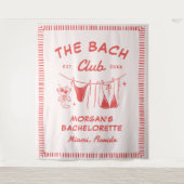 Whimsische handgetekende kust-bachelorette wandkleed (Voorkant)