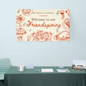 Whimsische handgetekende leuke vriendendankdag ban spandoek (Beurs)