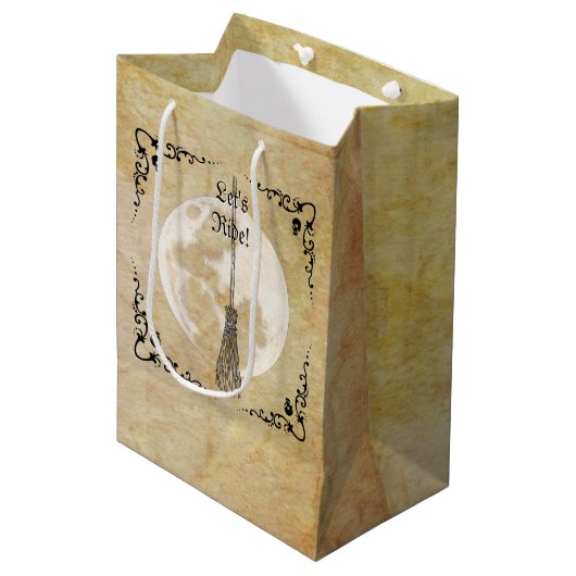 Whimsische Hekserige Vollemaan  Medium Cadeauzakje (Voorkant Gekanteld)