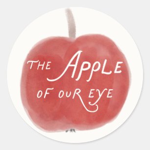 Whimsische herfst baby shower 'appel van onze ogen ronde sticker
