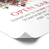 Whimsische Herfst Donkerrode Bloemen Open Bar Bord Poster (Hoek)