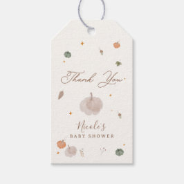 Whimsische herfst een kleine pompoen baby shower cadeaulabel