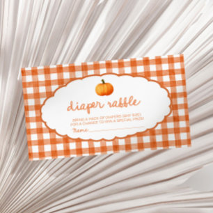 Whimsische herfst pompoen baby shower luier raffle informatiekaartje