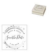 Whimsische Huwelijksdata Stamp Rubberstempel (Gestempeld)