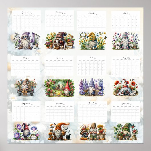 Whimsische Kabouter Kalender Poster (Voorkant)