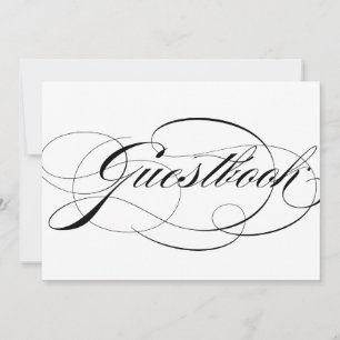 Whimsische kalligrafie   Bruiloftgastenboek bord
