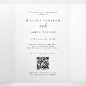 Whimsische kalligrafie Elegante bruiloft Drieluik Uitnodiging (Binnenkant midden)