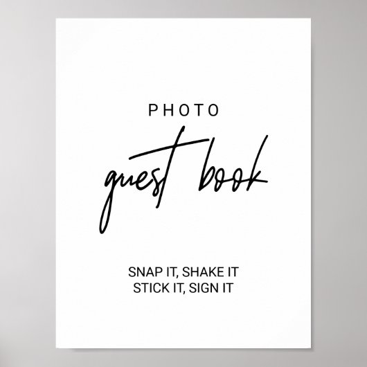 Whimsische kalligrafie foto gastboek poster (Voorkant)
