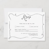 Whimsische kalligrafie huwelijks RSVP kaart (Voorkant)