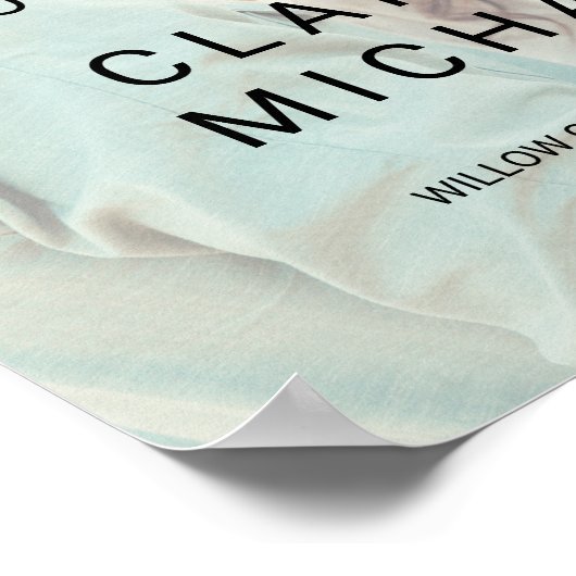 Whimsische kalligrafie vervaagde foto welkom bruil poster (Hoek)