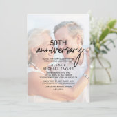 Whimsische kalligrafie | Vervagende foto jubileum Kaart (Staand voorkant)