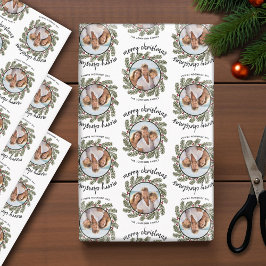 Whimsische Kerst Foto - Calligrafie - Takken Inpakpapier Vel
