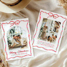 Whimsische Kerst Foto Handgetekende Boog Lint