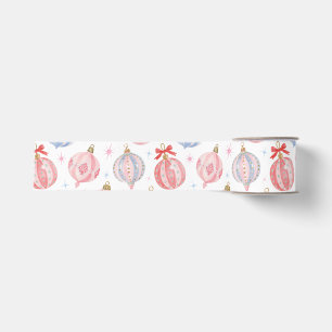Whimsische Kerstballen in Pasteltinten Grosgrain Lint