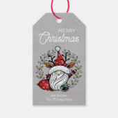 Whimsische Kerstkabouter Favor Cadeaulabel (Voorkant)