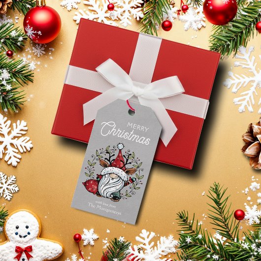 Whimsische Kerstkabouter Favor Cadeaulabel