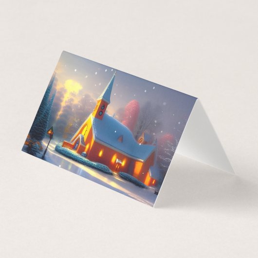 Whimsische Kerstkapel Kaart (Voorkant)
