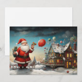 Whimsische Kerstman 5 Feestdagenkaart (Voorkant / Achterkant)