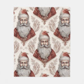 Whimsische Kerstman & Botanisch Fleece Deken (Voorkant)