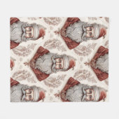 Whimsische Kerstman & Botanisch Fleece Deken (Voorkant (Horizontaal))