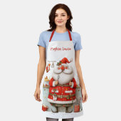 Whimsische Kerstman Chef Illustratie Kerstmis Schort (Gedragen)