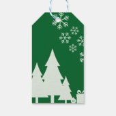 whimsische kerstman dennenboom vrolijk kerstfeest  cadeaulabel (Achterkant)
