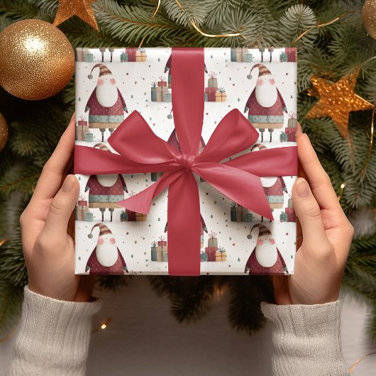 Whimsische kerstman inpakpapier